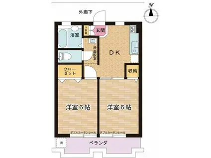 内田マンション(2DK/4階)の間取り写真