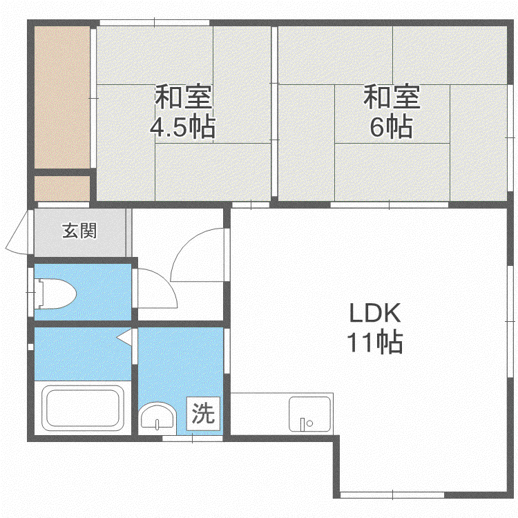 第5司レジデンス(2LDK/3階)の間取り写真
