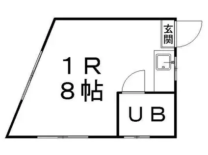 コーポ一高南B(ワンルーム/2階)の間取り写真