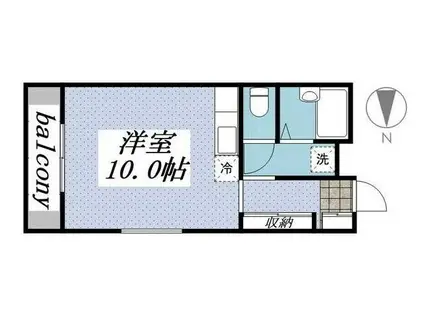 クリアII(ワンルーム/2階)の間取り写真