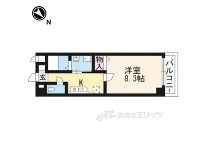 カーサV(1K/1階)の間取り写真