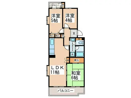 コーポレート海老名国分第二(3LDK/3階)の間取り写真