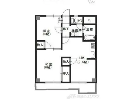 紙谷第3マンション(2LDK/8階)の間取り写真