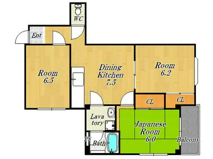 第3ハイツ卓(3DK/2階)の間取り写真