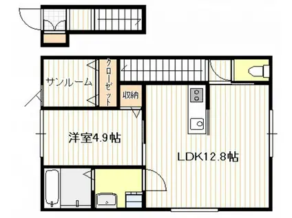 玖波4丁目アパート(1LDK/1階)の間取り写真