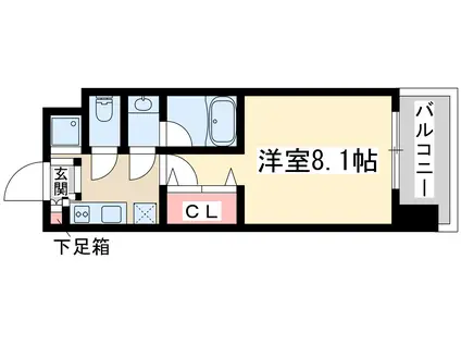 レジディア新大阪(1K/9階)の間取り写真