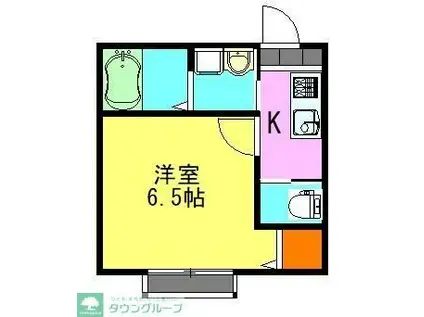 リヴェール寒川(1K/2階)の間取り写真