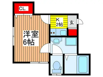 ルミエール与野本町(1K/2階)の間取り写真