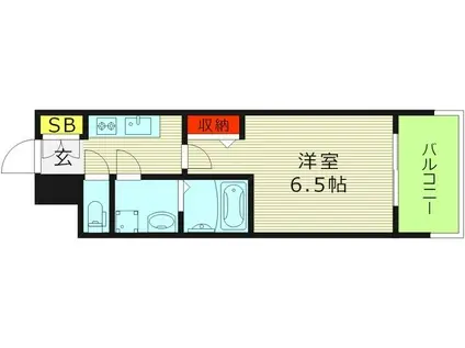 レジュールアッシュ桜宮リバーコート(1K/7階)の間取り写真