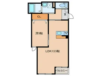COCON GRANDJOUR 武庫之荘西(1LDK/1階)の間取り写真
