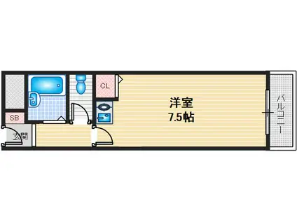 サンフォレスト新中条(1K/3階)の間取り写真