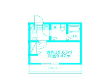 モンステラ新羽A(1K/1階)の間取り写真