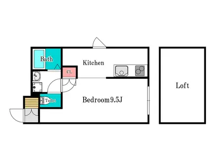 メゾン佛蘭西(1K/1階)の間取り写真
