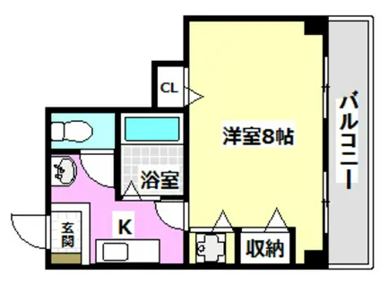 イーズ南春日丘(1K/4階)の間取り写真