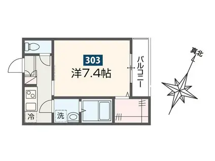 MELDIA原当麻II(1K/3階)の間取り写真