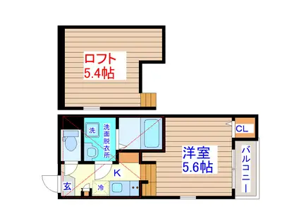 LA VENUS(1K/2階)の間取り写真
