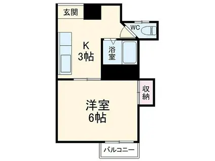 エクレールK鶴巻(1K/2階)の間取り写真