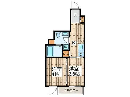 CORTILE NAKAIKEGAMI(2K/1階)の間取り写真
