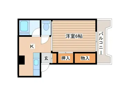 岩沼駅前KSビル(1K/2階)の間取り写真