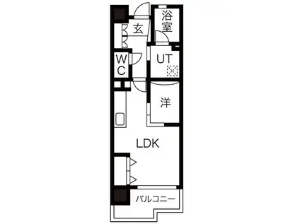 C.P.PURE1608(1LDK/3階)の間取り写真