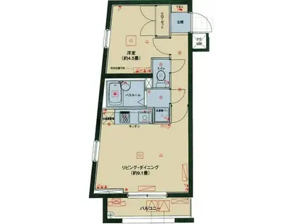 パレ・ホームズ武蔵小山II(1LDK/5階)の間取り写真