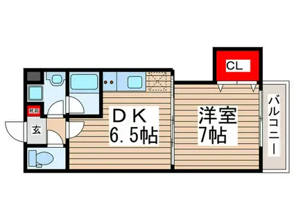 ARSおおたかの森(1DK/1階)の間取り写真