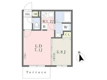 QUADOR吹上ノース(1LDK/4階)の間取り写真