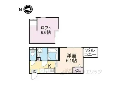 ハーモニーテラス東野八反畑町2(ワンルーム/2階)の間取り写真