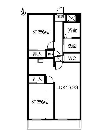 さくら大栄ビル(2LDK/3階)の間取り写真