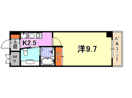 アロハ海岸通(1K/3階)の間取り写真