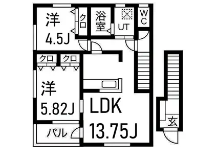 上永谷ST(2LDK/2階)の間取り写真
