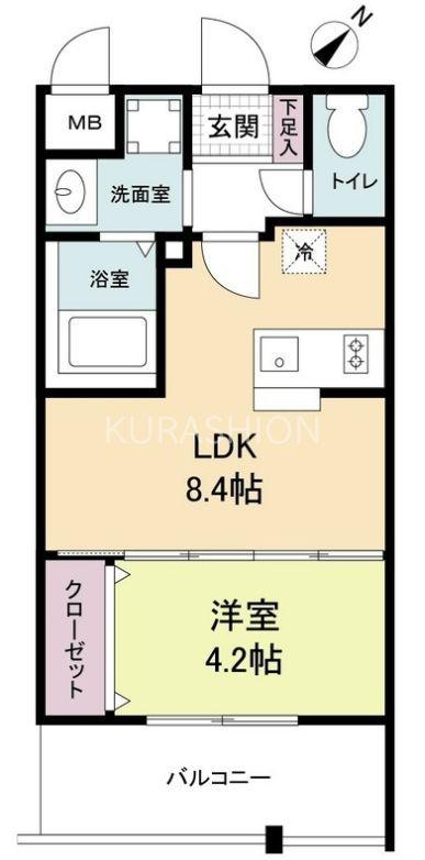 LIVE CASA 高宮(1LDK/2階)の間取り写真