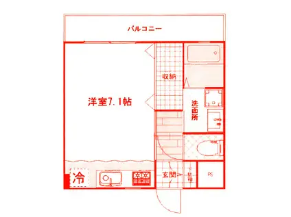 スカイベルハイツ(1K/3階)の間取り写真