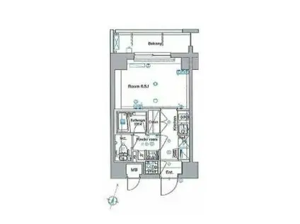 メイクスデザイン横浜阪東橋(1K/3階)の間取り写真