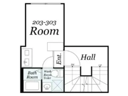 HERME YOYOGI OUEST エルメ代々木ウエスト(ワンルーム/2階)の間取り写真