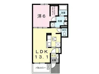 ビラ・ベレットI番館(1LDK/1階)の間取り写真