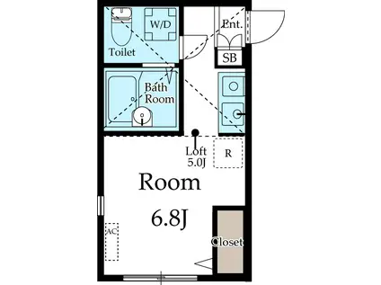 グレイス大口(ワンルーム/1階)の間取り写真