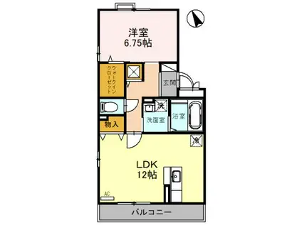 ルミナス・オッツ(1LDK/2階)の間取り写真