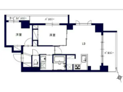 センチュリー八王子ルミエール(2LDK/8階)の間取り写真