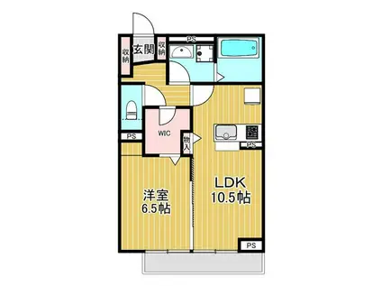 BONNE CHANCE(1LDK/2階)の間取り写真