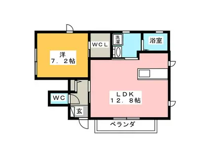 エディGIII(1LDK/1階)の間取り写真