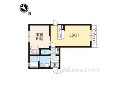 シャーメゾンリーリエF棟(1LDK/1階)の間取り写真