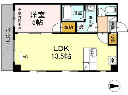 TSKY(1LDK/3階)の間取り写真