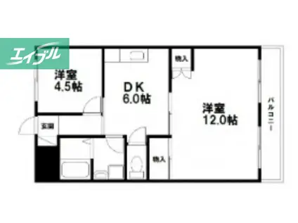 大和ビル(2DK/5階)の間取り写真