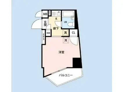 プレール新宿余丁町(ワンルーム/10階)の間取り写真