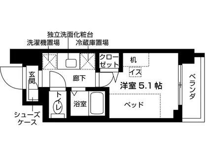 キャンパスヴィレッジ京都衣笠(ワンルーム/5階)の間取り写真