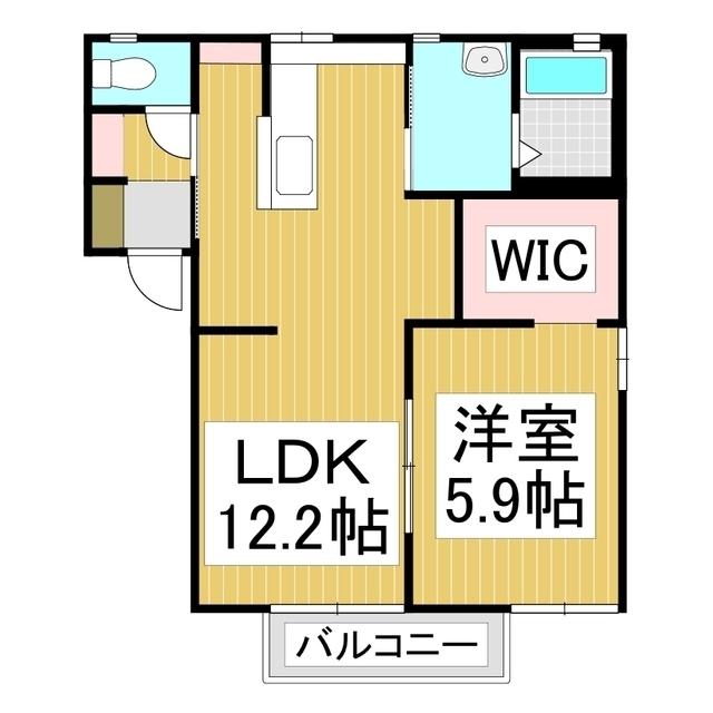 シャーメゾンハンバC(1LDK/2階)の間取り写真
