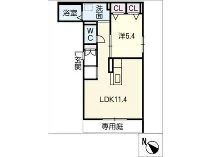 ソフィア(1LDK/1階)の間取り写真