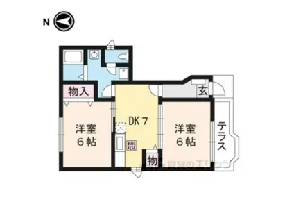 ブロッサム(2DK/1階)の間取り写真