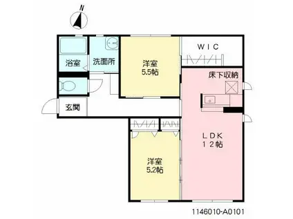 アムールメゾン(2LDK/1階)の間取り写真